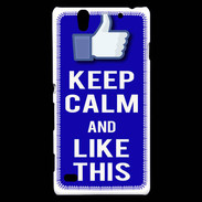 Coque Sony Xperia C4 Keep Calm Like This Bleu