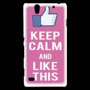 Coque Sony Xperia C4 Keep Calm Like This Rose