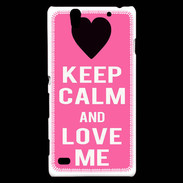 Coque Sony Xperia C4 Keep Calm Love me Rose