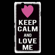 Coque Sony Xperia C4 Keep Calm Love Noir