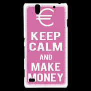 Coque Sony Xperia C4 Keep Calm Make money Rose
