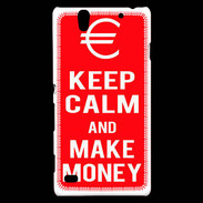 Coque Sony Xperia C4 Keep Calm Make money Rouge