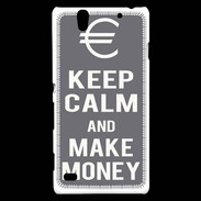 Coque Sony Xperia C4 Keep Calm Make money Gris