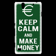 Coque Sony Xperia C4 Keep Calm Make money Vert
