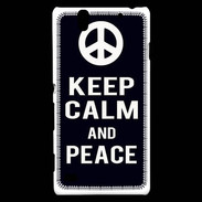 Coque Sony Xperia C4 Keep Calm Peace Noir