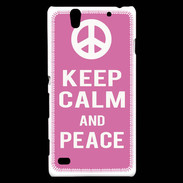 Coque Sony Xperia C4 Keep Calm Peace Rose