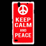 Coque Sony Xperia C4 Keep Calm Peace Rouge
