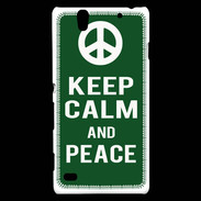 Coque Sony Xperia C4 Keep Calm Peace Vert