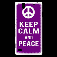 Coque Sony Xperia C4 Keep Calm Peace Violet