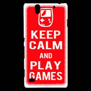 Coque Sony Xperia C4 Keep Calm Play games Rouge