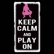 Coque Sony Xperia C4 Keep Calm Play on Noir
