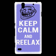 Coque Sony Xperia C4 Keep Calm Reelax Bleu