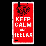 Coque Sony Xperia C4 Keep Calm Reelax Rouge