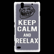 Coque Sony Xperia C4 Keep Calm Reelax Gris