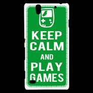 Coque Sony Xperia C4 Keep Calm Play games Vert