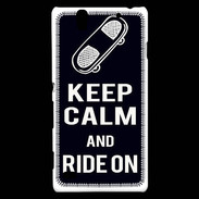 Coque Sony Xperia C4 Keep Calm Ride on Noir
