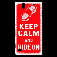 Coque Sony Xperia C4 Keep Calm Ride on Rouge