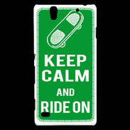 Coque Sony Xperia C4 Keep Calm Ride on Vert