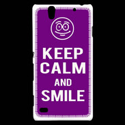 Coque Sony Xperia C4 Keep Calm Smile Violet