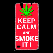 Coque Sony Xperia C4 Keep Calm Smoke Rouge