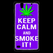 Coque Sony Xperia C4 Keep Calm Smoke it Violet