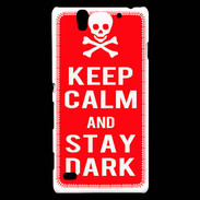 Coque Sony Xperia C4 Keep Calm Stay dark Rouge