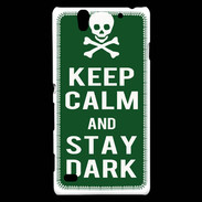 Coque Sony Xperia C4 Keep Calm Stay dark Vert