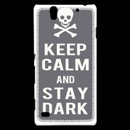 Coque Sony Xperia C4 Keep Calm Stay dark Gris