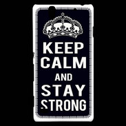 Coque Sony Xperia C4 Keep Calm Stay strong Noir