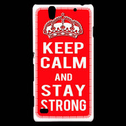 Coque Sony Xperia C4 Keep Calm Stay Strong Rouge