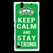 Coque Sony Xperia C4 Keep Calm Stay strong Vert