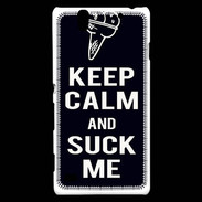 Coque Sony Xperia C4 Keep Calm Suck me Noir