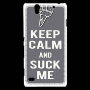 Coque Sony Xperia C4 Keep Calm Suck me Gris