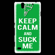Coque Sony Xperia C4 Keep Calm Suck me Vert
