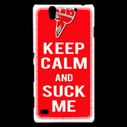 Coque Sony Xperia C4 Keep Calm Suck me Rouge