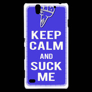 Coque Sony Xperia C4 Keep Calm Suck me Bleu