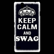 Coque Sony Xperia C4 Keep Calm Swag Noir