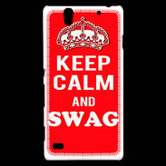 Coque Sony Xperia C4 Keep Calm Swag Rouge