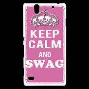 Coque Sony Xperia C4 Keep Calm Swag Rose