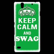 Coque Sony Xperia C4 Keep Calm Swag Vert