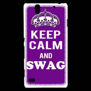 Coque Sony Xperia C4 Keep Calm Swag Violet