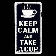 Coque Sony Xperia C4 Keep Calm Take a cup Noir