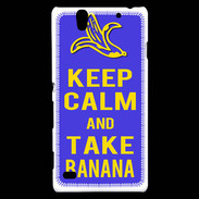 Coque Sony Xperia C4 Keep Calm Take Banana Bleu