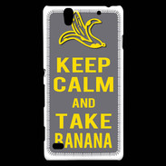 Coque Sony Xperia C4 Keep Calm Take Banana Gris