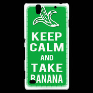 Coque Sony Xperia C4 Keep Calm Take Banana Vert