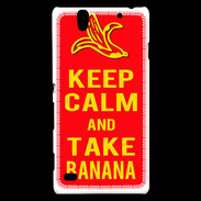 Coque Sony Xperia C4 Keep Calm Take Banana Rouge