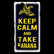 Coque Sony Xperia C4 Keep Calm Take Banana Noir