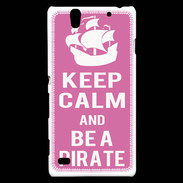 Coque Sony Xperia C4 Keep Calm Be a Pirate Rose