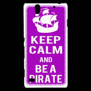 Coque Sony Xperia C4 Keep Calm Be a Pirate Violet