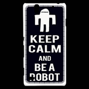 Coque Sony Xperia C4 Keep Calm Be a Robot Noir